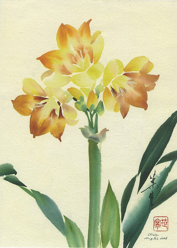 Clivia by Ning Yeh from 108 Flowers Book 1