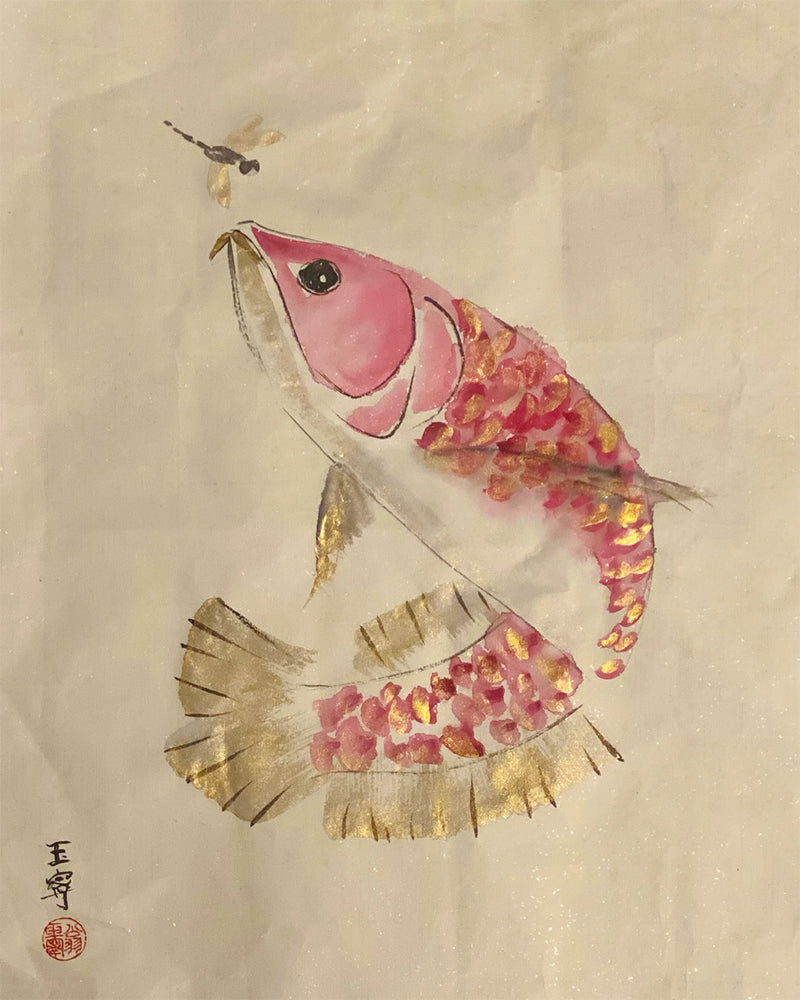 Dragon Fish (Arowana) and Dragon Fly by Lorean Weng