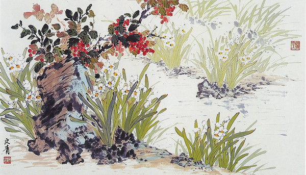 Narcissus on a River Bank Painting by Chen Wen-Ching