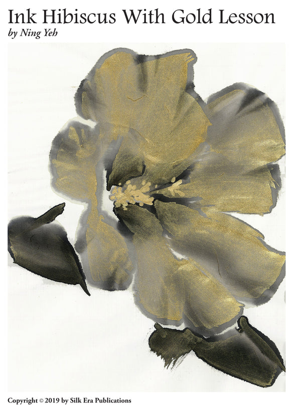 Ink Hibiscus Accented with Gold