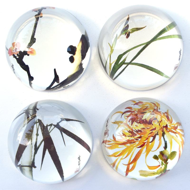 Limited Edition Collectible Paperweights Four Gentlemen by Ning Yeh