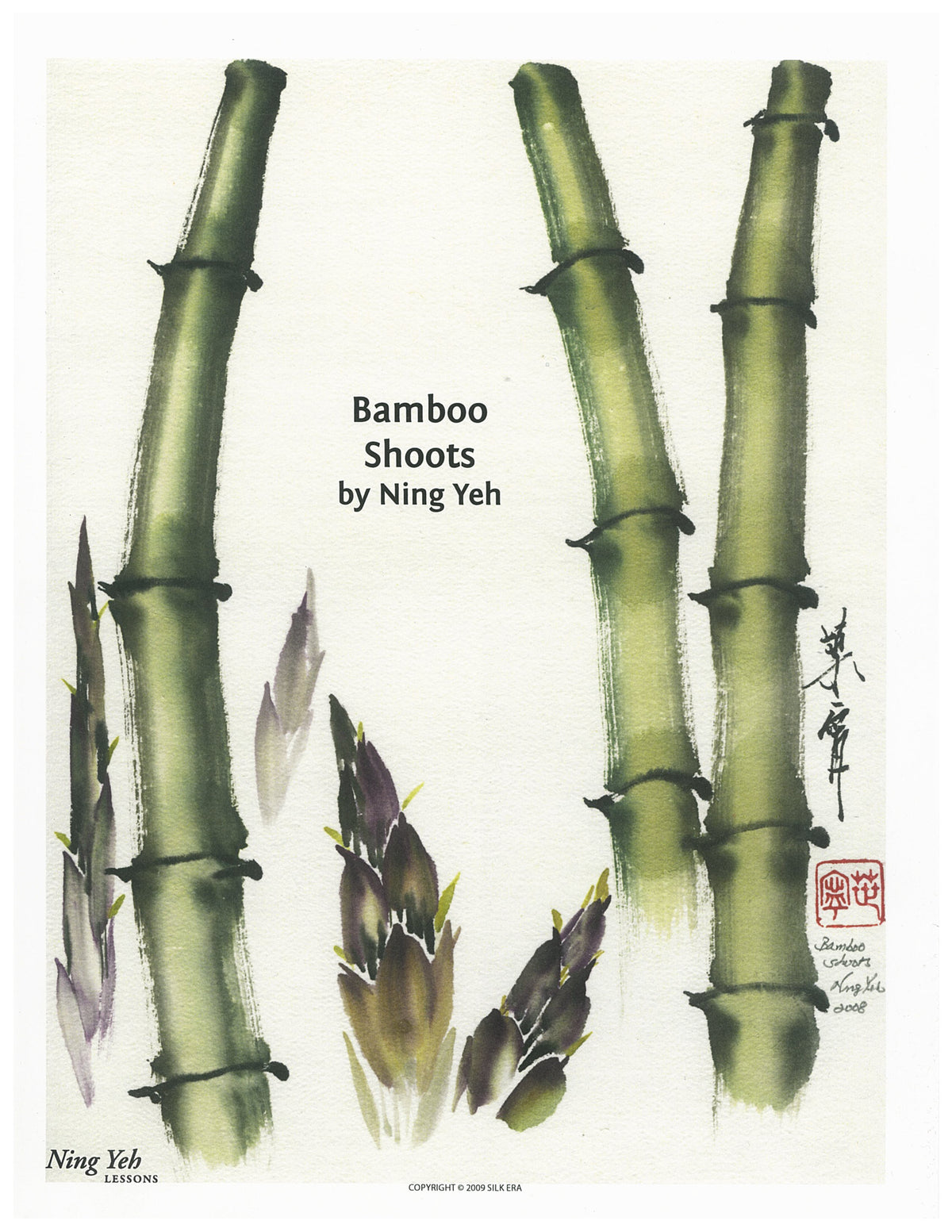 Painting Bamboo Shoots by Ning Yeh, image size:1200x1553